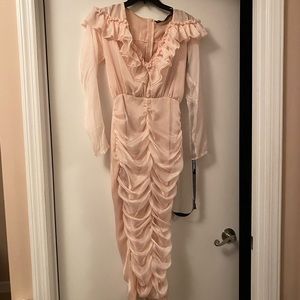 Pretty little things light pink ruched dress